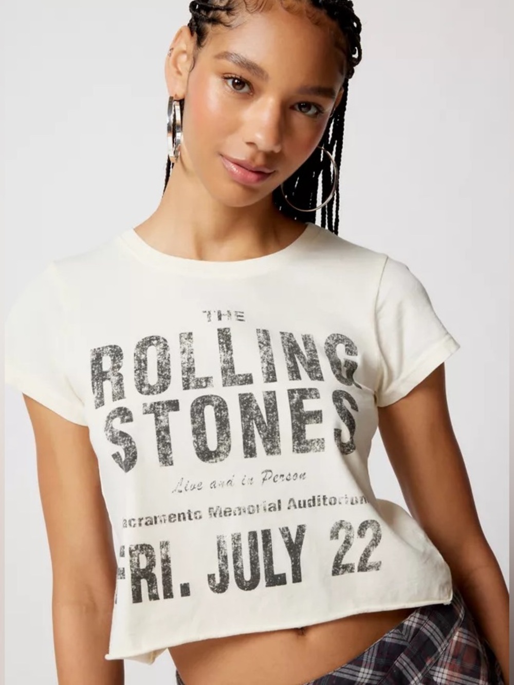 People of Leisure x The Rolling Stones White Cropped Tee